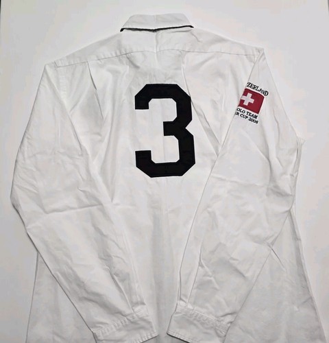 Polo Ralph Lauren Mens Large White Switzerland Winter Challenge Cup 2008 Button - Picture 22 of 24