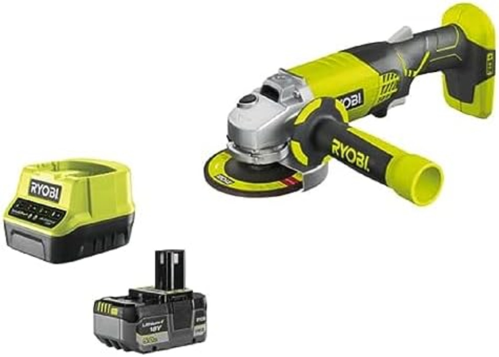 Ryobi R18AG-0 Smerigliatrice Angolare a Batteria 18V ONE+, con Doppio Interrutto