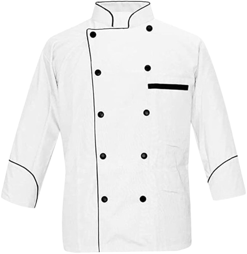 Men's Chef Coat Jacket – Professional Kitchen Uniform – Long