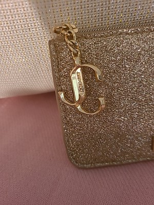 半枠セール JIMMY CHOO JUDI GLITTER CARD CASE Jimmy Choo | Card holder glitter with chain | Savannahs