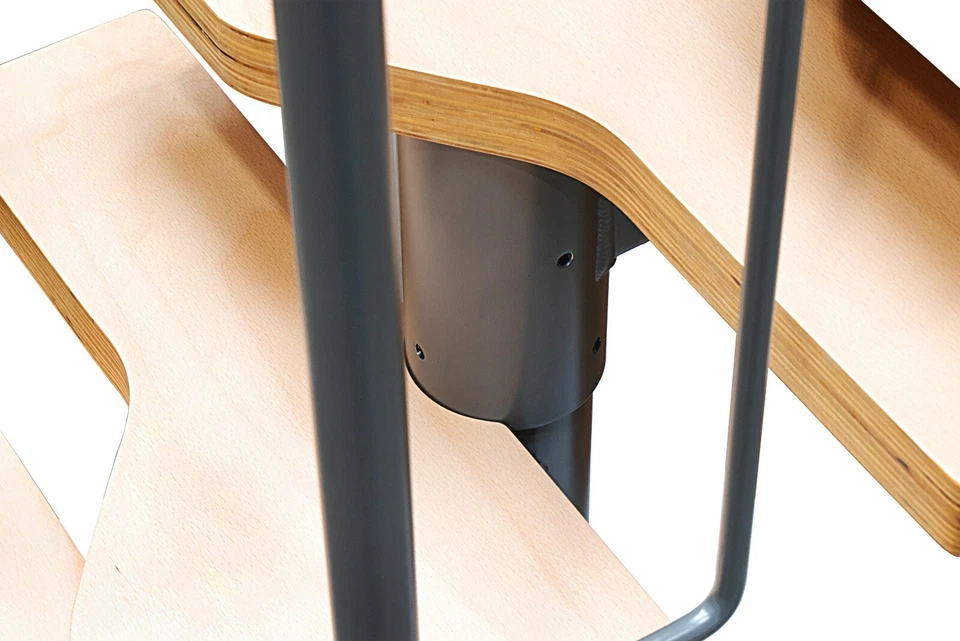 DOLLE Raumspartreppe Mittelholmtreppe Buche Geländer Gewendelt Gerade - Bild 3 von 4