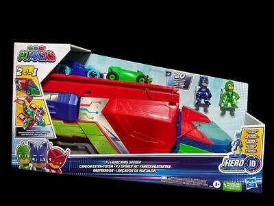 PJ Masks PJ Launching Seeker Preschool Transforming Vehicle Playset  2 figures