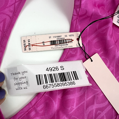 トップス n Victoria's Secret Satin Racerback Tank Top Sleepwear w/ Logo Pink