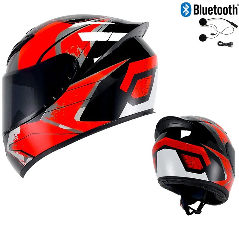 Casco de motocicleta DOT Bluetooth ATV todo terreno motocicleta choque cascos faciales completas Foto 3 de 4
