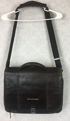 PIQUADRO Leather Brown Briefcase LK 207163 Laptop Messenger Multi-Pocket Orange