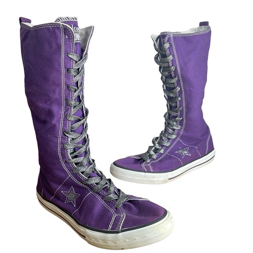 knee high glitter converse