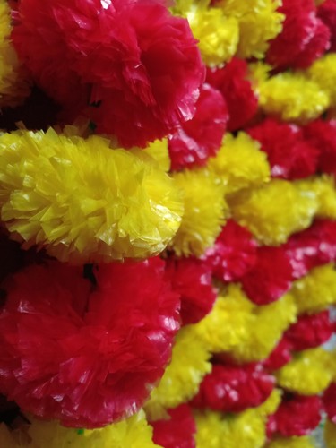 Juego de 100 guirnaldas artificiales de flores de caléndula Diwali decoración de boda india - Imagen 8 de 32