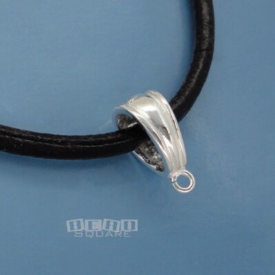 Solid Sterling Silver V Pendant Bail Connector w/ Open Loop ap. 6 x 14mm #33455