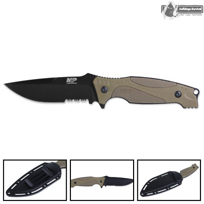 Smith&Wesson M&P M2.0 Drop Point FDE Handle Messer Robust Scheide Gürtelmesser