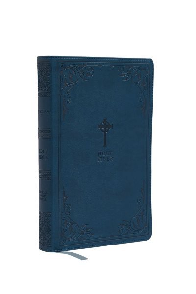 Holy Bible NRSV Catholic Edition Teal Leathersoft Cover with Detailed Features