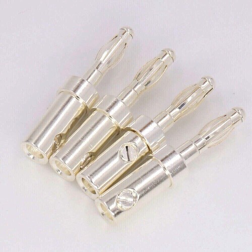 8PCS Silver Plated Banana Plug 4mm HiFi Speaker Cable Wire Male Connector DIY - Picture 4 of 5