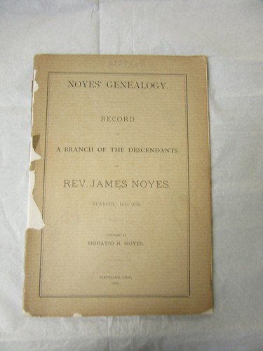 Original 1889 Noyes Genealogy Newbury Ohio 1634 - 1656 - Picture 1 of 4