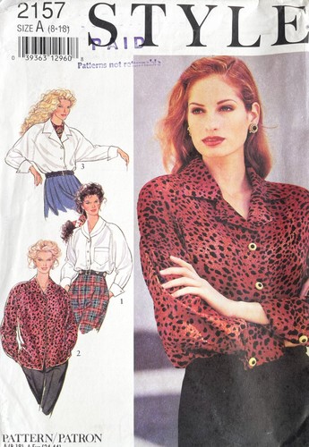 1980's Style Misses' Shirt Pattern 2157 Size 8-18 UNCUT