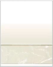 25 Blank Check Stock Paper - Check on Bottom - Gold Marble