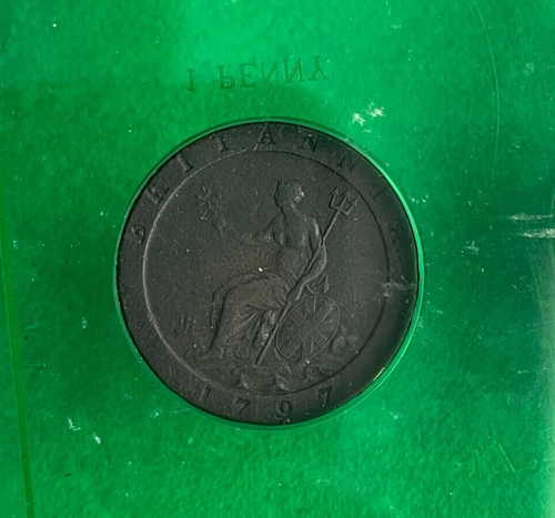 Set penny e 2 pence 1797 Gran Bretagna ruota del carrello - supporto plastica capitale L2 - Foto 3 di 5