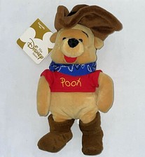 8" Winnie-the-Pooh Bear Cowboy Hat Boots Bean Bag Plush The Disney Store NWT