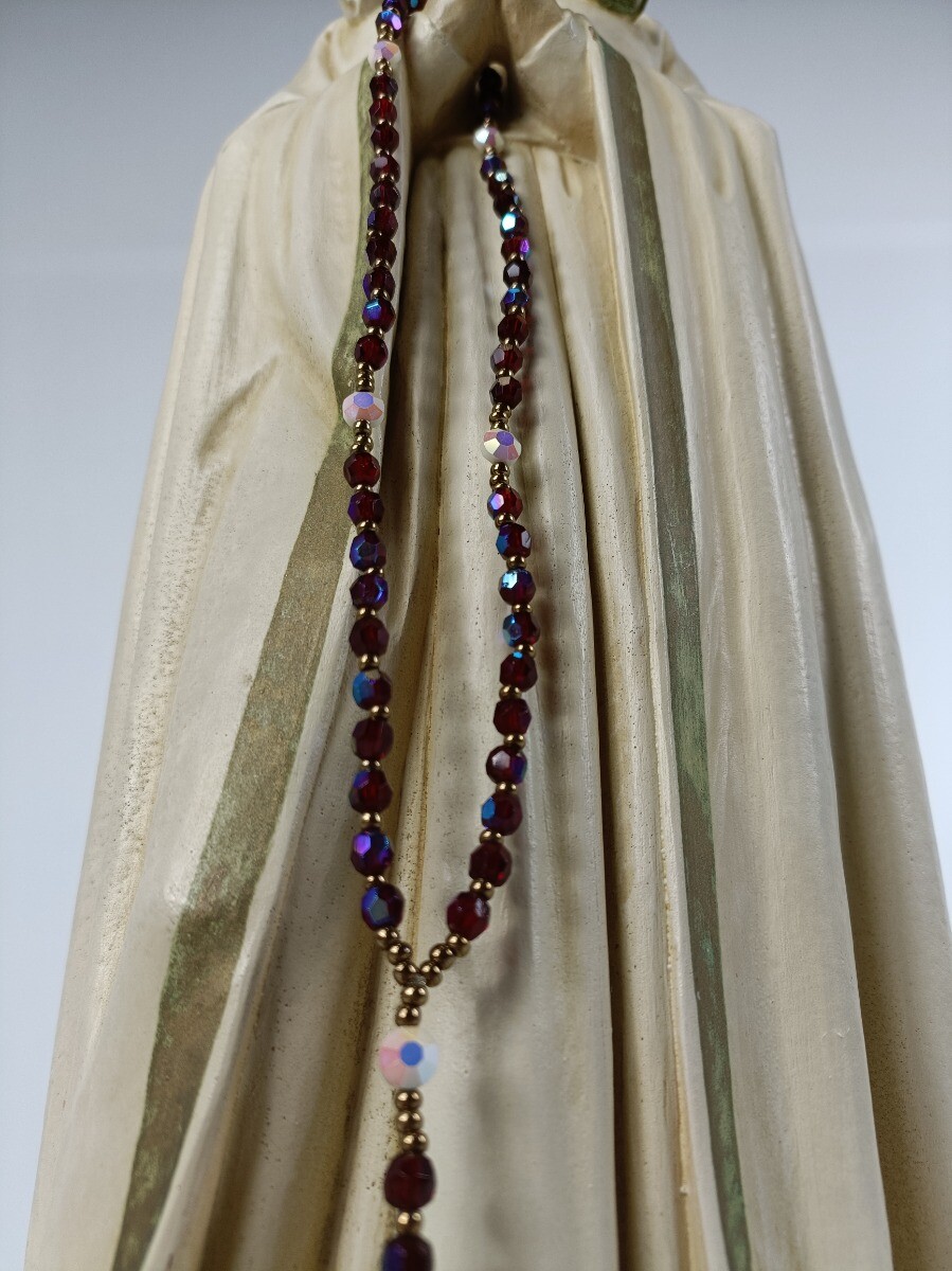 Vintage Statue Our Lady Maria Rosa Mystica Montichiari Italian