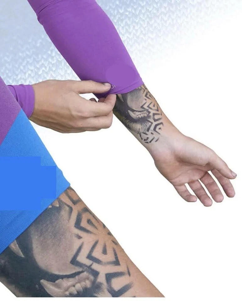 Men & Women Cooling Arm Sleeves Sports Arm Sleeve & Tattoo Sleeve Covers Purple - Image 2 of 4