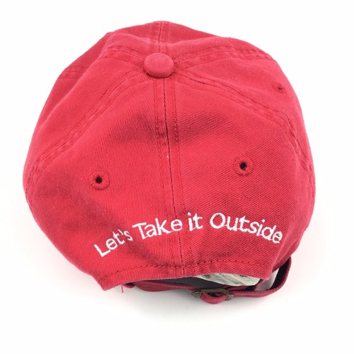 G WINGS - LEt’s Take It Outside - Baseball Cap Hat Adj. Mens Size Cotton Red - Picture 5 of 7