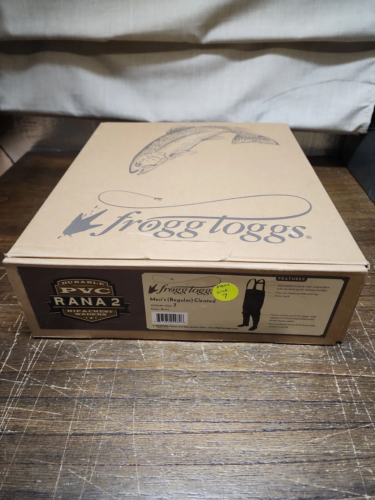 Frogg Toggs Rana II PVC Bootfoot Cleated Chest Waders Sizes 7 Brown #2715249