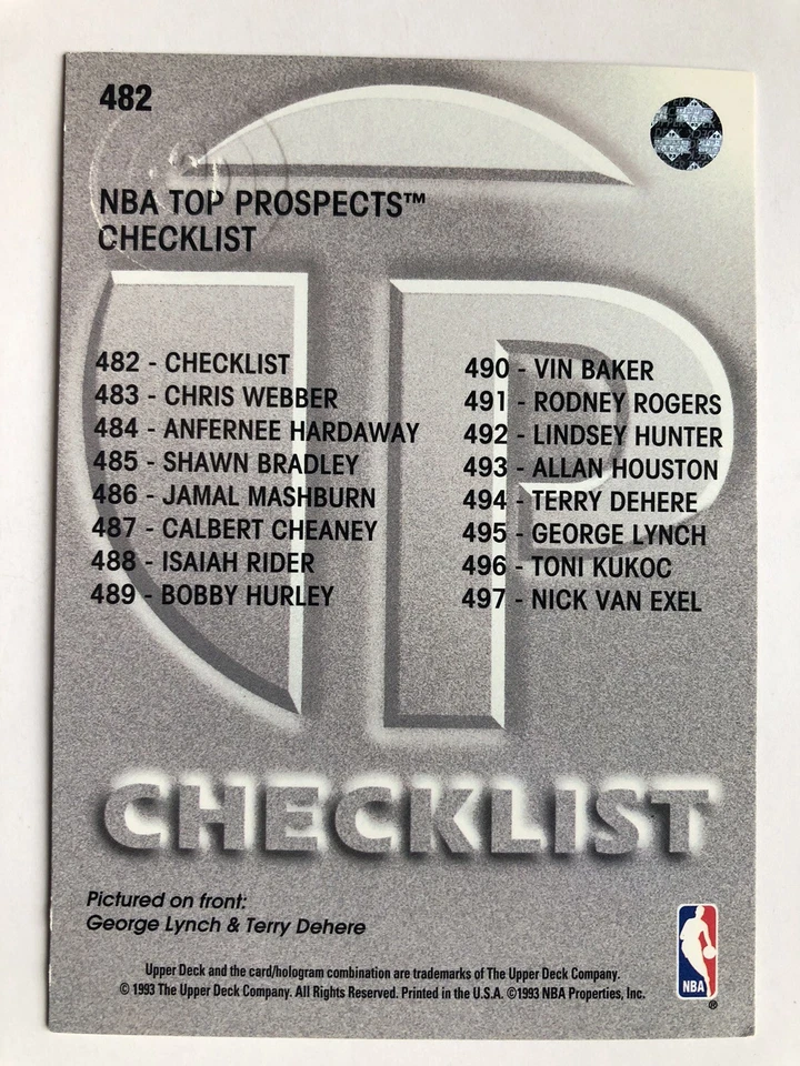 Chris Webber Anfernee Hardaway - Полный Комплект 1993-94 Upper Deck Top Prospects - Изображение 4 из 4