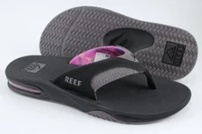 REEF FANNING BLACK/GRAY PURPLE PINK FLIP FLOPS THONG SANDALS BEACH US WOMEN SIZE