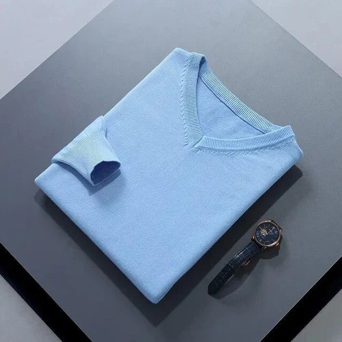 Suéter para Hombres Cuello en V Cálido Top Invierno Cachemira Prendas exteriores Informal Cómodo Suelto Jersey - Imagen 25 de 41