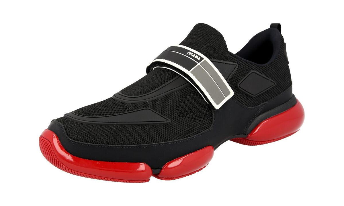 LUXURY PRADA CLOUDBUST SNEAKERS SHOES 2OG064 BLACK RED NEW LUXURY PRADA CLOUDBUST SNEAKERS SHOES 2OG064 BLACK RED NEW