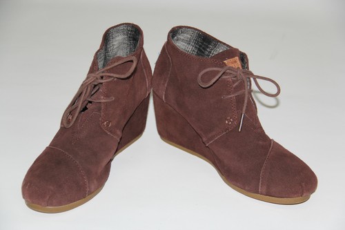 Toms Para Mujer Talla 9 Marrón Gamuza Kala Cuña Botines | eBay