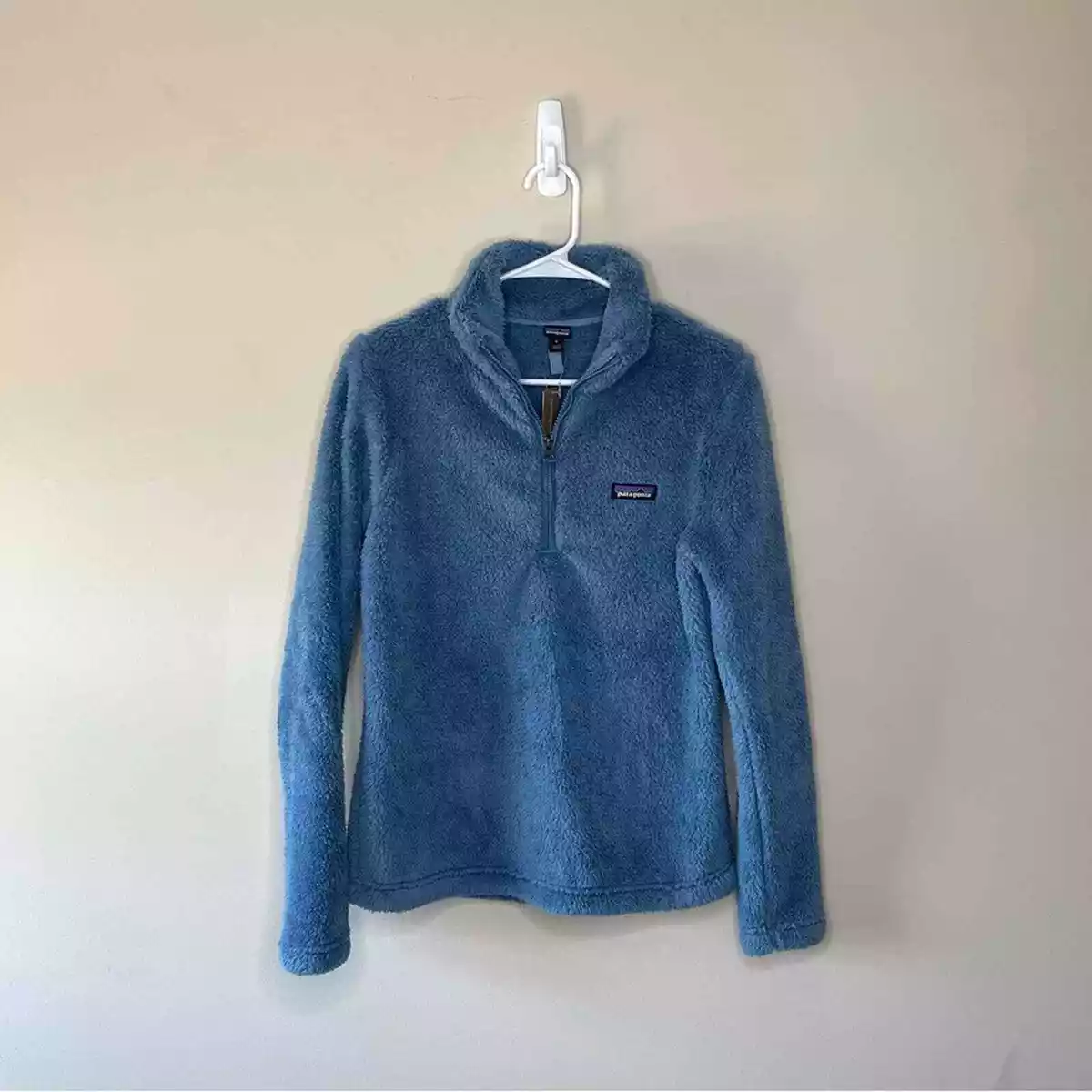 Patagonia Womens Small Los Gotos 1/4 Zip Jacket Pullover Fuzzy Blue