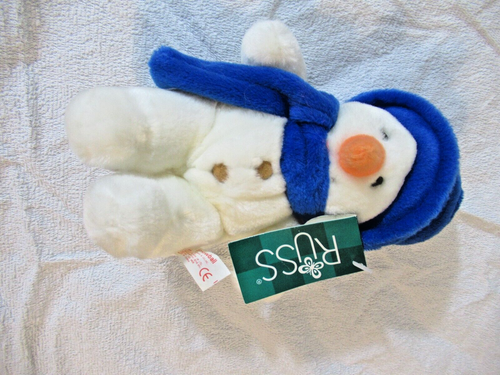 Russ Berrie Snowball The Snowman Christmas Winter Plush Stuffed Animal 7" w/ tag - Picture 2 of 8