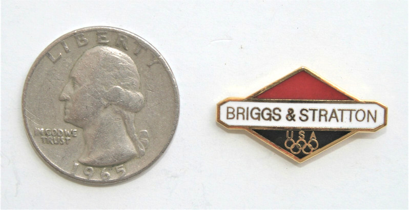 SEOUL 1988  BRIGGS & STRATTON USA SUMMER OLYMPIC TEAM SPONSOR CLOISONNE LOGO PIN