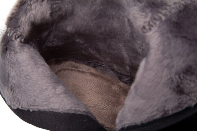 Botas para mujer Botas al tobillo de invierno Tacón alto Cremallera Gamuza Zapatos Cálidos Plataforma de piel Foto 4 de 4