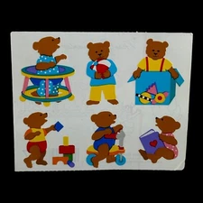 (1) Square Mrs. Grossman Baby Bear Stickers By The Yard Mod 2000 Vintage