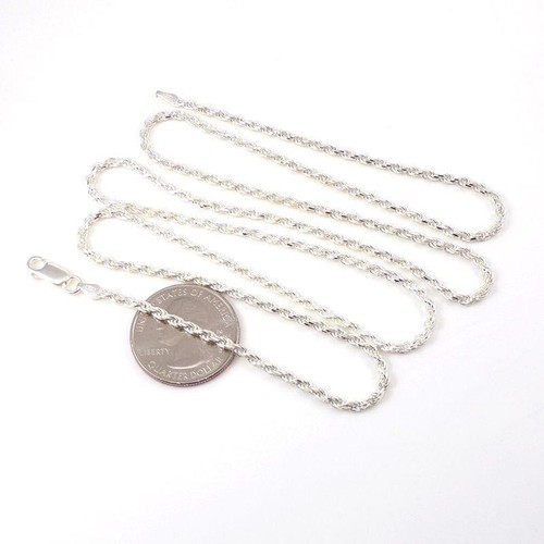 Nuevo Collar de Eslabón de Cadena Torcida de Plata Esterlina Sólida 30" 2,5 mm - Imagen 4 de 4