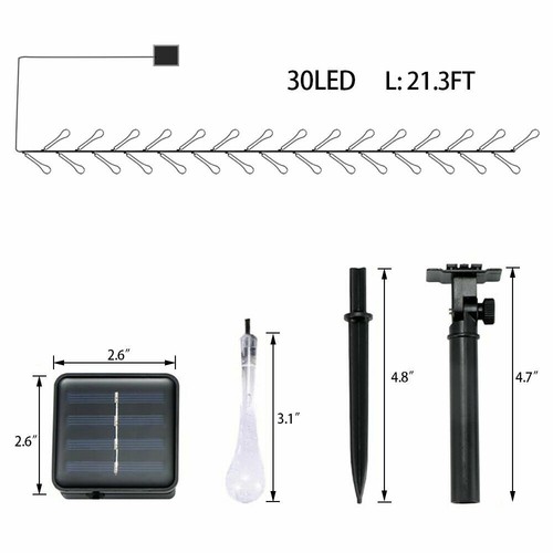 30 LED Solar String Lights Fairy Lamp Outdoor Waterproof Garden Paty Yard Decor - Picture 11 of 18