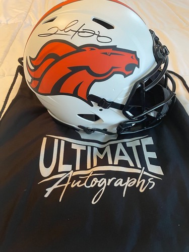 Clinton Portis Autographed Broncos Lunar Authentic Full Size Helmet Beckett COA