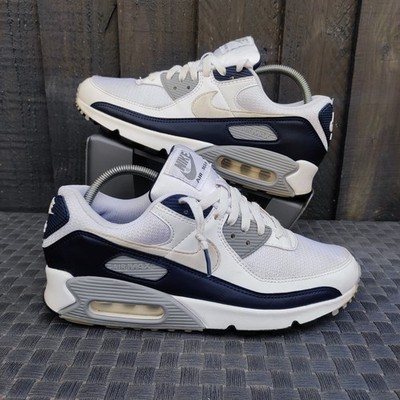 Nike Air Max 90 Obsidian CT4352-100 UK 7,5 Herren Weiß Grau Navy Blau Sneaker 