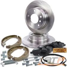 BREMSSCHEIBEN VOLL + BREMSBELÄGE + BREMSBACKEN + WARNKONTAKT HINTEN FÜR BMW 1-ER