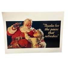 Vintage 90’s Limited Edition ‘Coca-Cola’ Memorabilia Print Santa 44x31cm