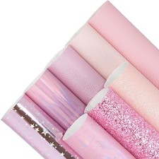 8 Pieces 8x12 Inch Pink Series Faux Leather Sheets Including Inch,