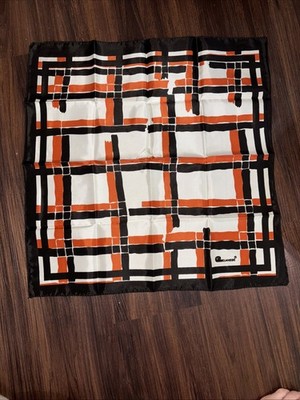 Elanese Retro Geometric Print Square Polyester Scarf VTG Neckerchief 19.5 X 20.5