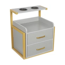 Wall Mount Salon Stylist Station Barber Spa Beauty Storage Cabinet 2 Drawers