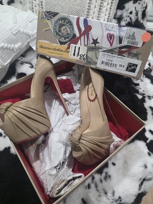 Christian Louboutin Lady Gres Beige Leather Platform EU 38.5