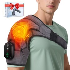 Electric Heated Shoulder Massager Brace with Vibration Therapy Joint Pain Relief