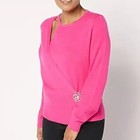 Mally Roncal Cut Out Sweater Womens XL Hot Pink Wrap Long Sleeve Career A671311