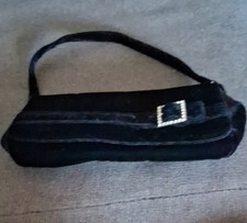 Black Velvet Clutch  Bag with Shoulder Strap ...