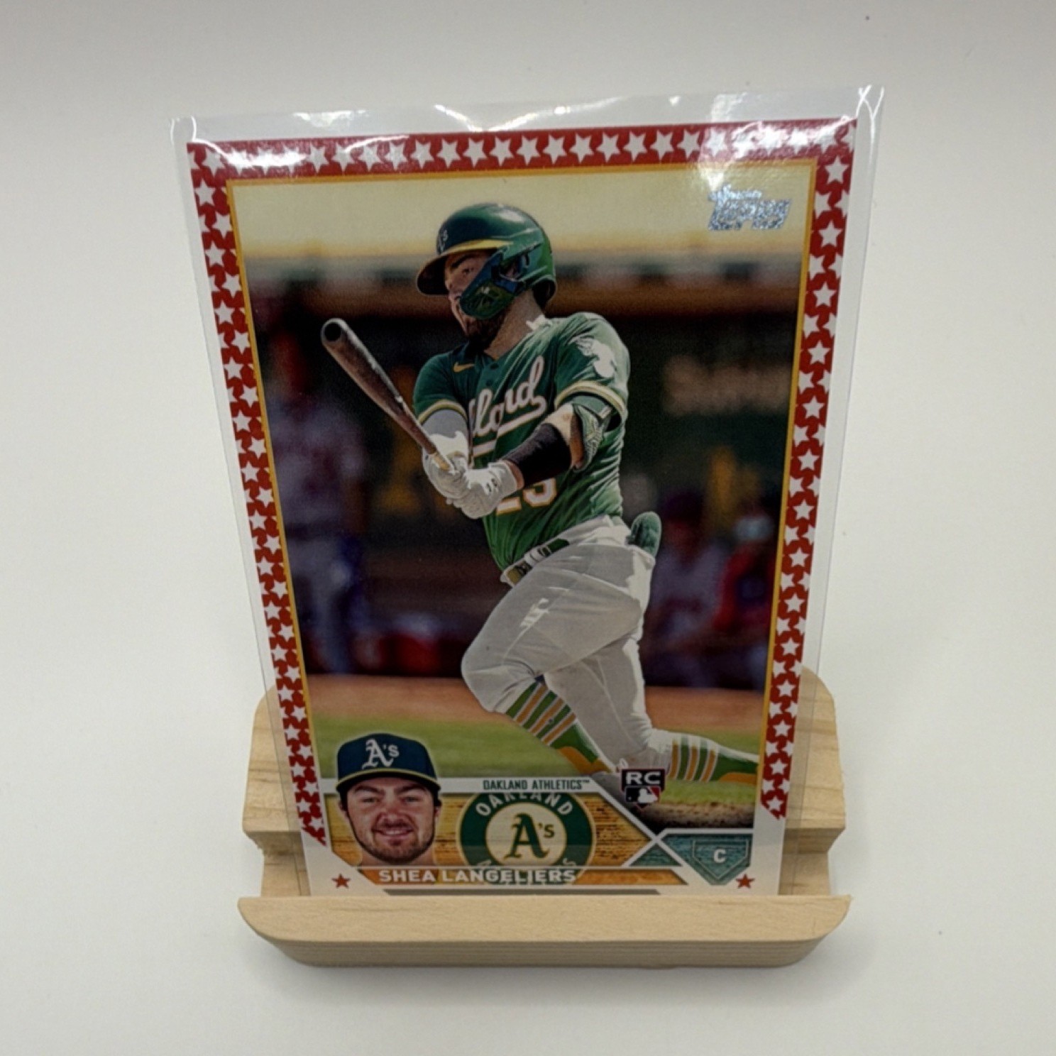 Topps 2023 Series 1 Shea Langeliers #127 Independence Day /76 Rookie Athletics