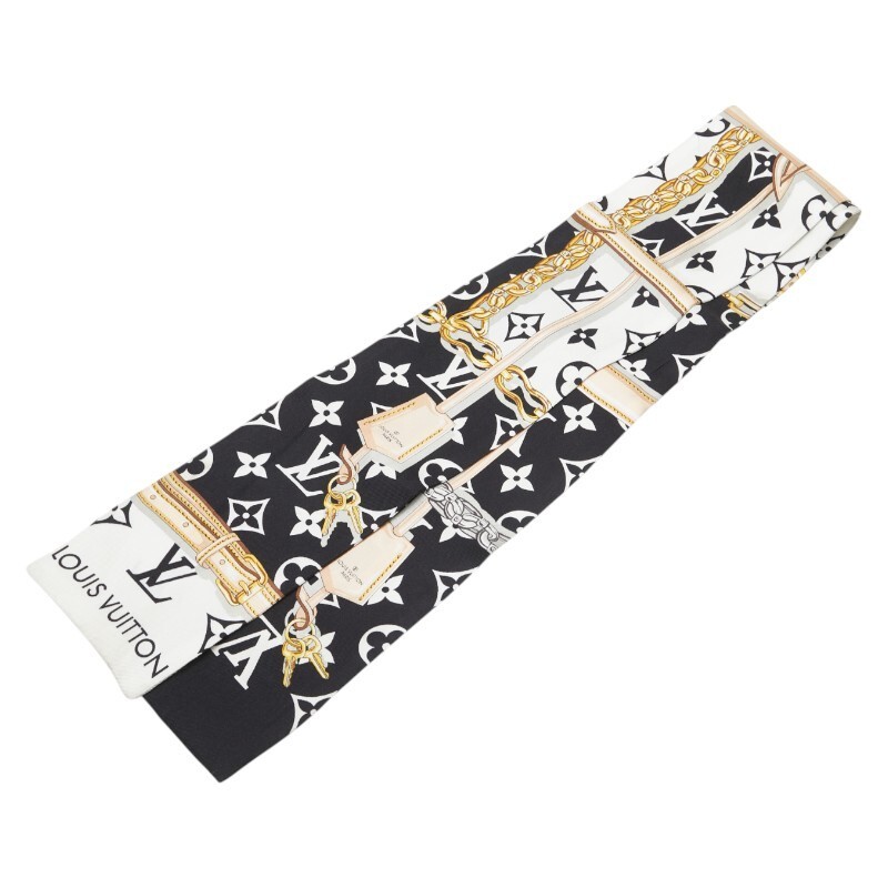 LOUIS VUITTON Bando Monogram Confidential Scarf M78656 Black White