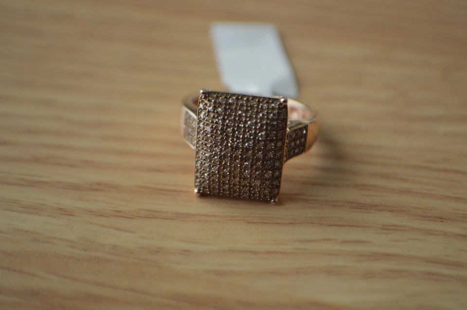 0.50ct Natural Champagne Diamond Ring ~ 14K RG Plated over Fine Silver Size 7 - Image 4 of 4